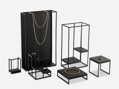 Merchandise presentation with decorations for jewellery